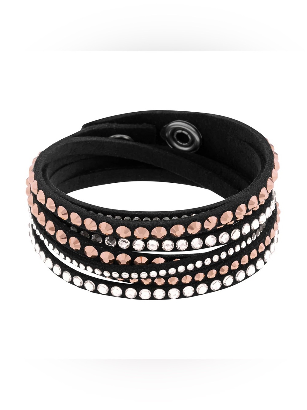 Swarovski Slake Deluxe Crystal Wrap Bracelet Black Rose Gold 5524011 - Picture 2 of 2